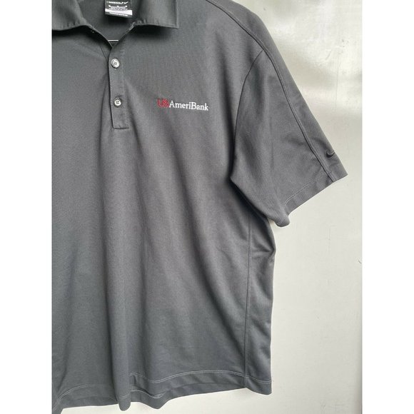 Nike Golf Dri-FIT Gray Polo with US AmeriBank Embroidered Left Chest Size Medium - Picture 3 of 10